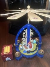 Vintage German Christmas Pyramid Carousel Wood Windmill Candle Holder w Candles picture