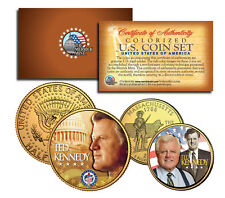 TED KENNEDY Massachusetts Quarter & JFK Half Dollar 2-Coin Set 24K Gold Plated picture