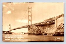 RPPC Golden Gate Bridge From Water Level San Francisco CA Real Photo Postcard picture