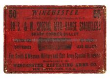Winchester .38 S&W Special Mid-Range Sharp Corner Bullet Ammo metal tin sign picture