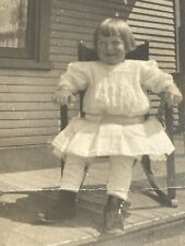 EG RPPC Photo Postcard Girl Porch Rocking Chair 1913 picture