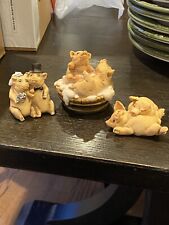 set of 3 Signed Artifice Ottanta Pig Figurine Made In Italy Vintage picture