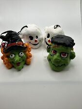 Halloween Ornaments Set If 4 Ghosts, Witch, Frankenstein  picture