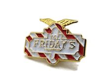 T.G.I.F. Friday's Logo Pin Red White & Gold Tone picture