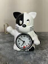 Rhythm Bugle Rise & Shine Cat Talking Alarm Clock Vintage Japan For Parts As Is picture