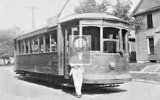 Trolley Car Conductor Freeport Illinois IL Reprint Postcard picture