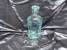 Vin Antique Early Medicine 6 Sided Bottle Aqua Glass Pierce Glass Company 4oz picture