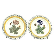 Decorative Plate Flower Butterfly Motif Raised Beaded ACCENT Vintage 2 pc set picture
