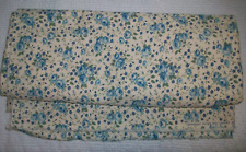 Vintage Peter Pan Blue Roses White Cotton Denim Skirt Fabric 1 8/9 yards picture