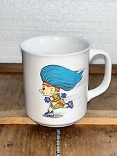 VTG Ace Novelty Blue Hair Troll Roller Skating Coffee Tea Mug picture