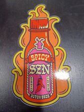 NEW Dutch Bros Sticker MAY 2023 Spicy SZN Hot Sauce Bottle Flames Windmill 1992 picture
