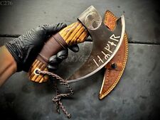 Handmade Pizza Cutting Axe | Forged Steel Head | Wood handle | Leather Sheath picture