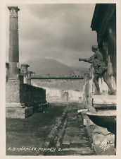 KK Bergen, Italy, Pompeii, Temple Ruins and Statue, ca.1925, Vintage Silver picture