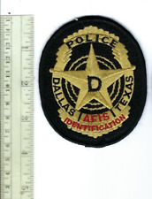 Dallas TX Texas Police AFIS Automated Fingerprint Identification System patch picture