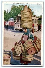 c1910's Woman Hat And Basket Vender Mexico Posted Antique Postcard picture