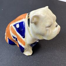 Vintage ROYAL DOULTON English Bulldog Draped in Union Jack Flag Figurine picture