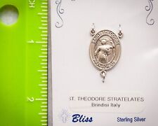 St Theodore Stratelates Sterling Rosary Center Medal by Bliss, New, Rosary Shop picture