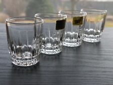 Set of 4 Tiny ARCOROC  Lancer Cut Crystal Look Shot Glasses   1 oz. picture