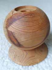 Vintage FINNISH Hand Turned / Hand Made Wood Ball Candle Holder - PUUILO PUOLANK picture