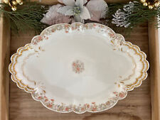 Haviland Limoges Floral Platter Serving Tray Dish France Antique 15”x10.25” picture