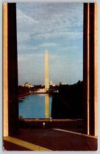 Washington DC Washington Monument Lincoln Memorial Chrome WOB Postcard picture