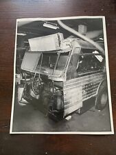 8X10 NY NYC SURFACE TRANSIT BUS VINTAGE COLLECTIBLE B & W MAJOR REAR END REPAIRS picture
