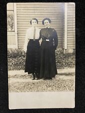 Pretty Women Mom And Daughter Antique RPPC Real Photo Postcard picture