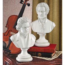 Wolfgang Amadeus Mozart & Ludwig van Beethoven Sculpture Bust Great Composer Set picture