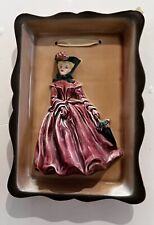 Florence Ceramics Vintage Hanging Plaque Lady in Pink Dress picture