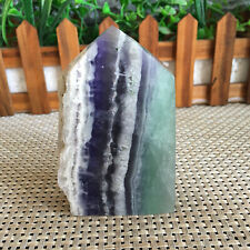 310g  Rare Natural Fluorite Quartz Obelisk Crystal  Wand Point Healing B1673 picture