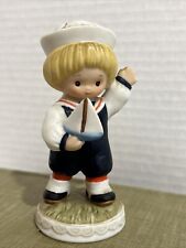 1983 Enesco Barbi Sargent Figurine Bayleave ~ Boy with Sailboat picture