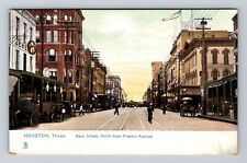 Houston TX-Texas, Main Street North From Preston Avenue, Vintage Postcard picture