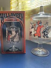 Vintage 1987 Halloween Candy Jar Trick Or treat Devil Ghost NIB picture