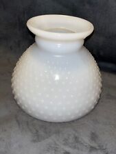 Vintage White Milk Glass Hobnail Hurricane Oil Lamp Shade ~ 7 7/8