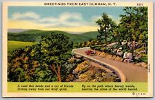 Vtg Scenic Greetings from East Durham New York NY 1930s View Linen Postcard picture
