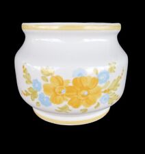 Spring Floral Planter 1981 FTDA USA Hand Painted Yellow Flower Bowl 24oz  picture