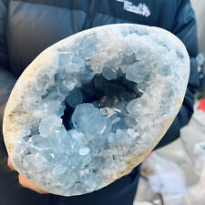 9.9lb Large Natural Blue Celestite Crystal Geode Quartz Cluster Mineral Specimen picture