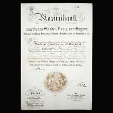 King Maximilian Joseph II Signed Royal Military Commission Appointment Document picture