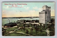 New York City NY, Battery Park, Whitehall Bldg. Vintage c1913 Souvenir Postcard picture
