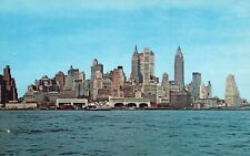 Postcard NY New York City Lower Manhattan Skyline Chrome Vintage PC J7089 picture