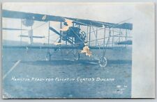 Scarce Postcard Hamilton Ready For Flight in Curtiss Biplane 1910 LA Air Show picture