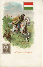 PC POSTS OF THE WORLD, LA POSTE EN HUNGRIA, Vintage LITHO Postcard (b34765) picture