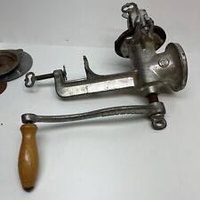 Vintage OB Polish Meat Grinder - Wooden Handle, W/  Parts Made In Poland picture