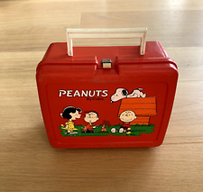 Vintage 1965 Peanuts Red Lunch Box Without Thermos- Snoopy Charlie Brown - Cute picture