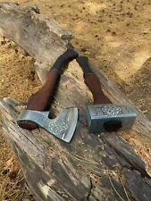 2pcs Set - Viking Axe  Viking Hammer , Mjolnir Hammer, Hand Forged Corban Steel picture