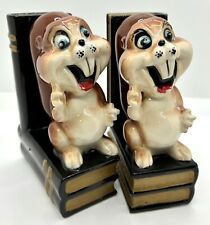 Pair of Vintage Ceramic Kitschy Cartoon Squirrel 5.5