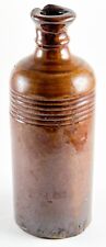 1830-50 Antique 7.75” Stoneware Master Ink Pourer Bottle Early Defined Pontil picture