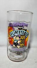 Vintage Hardees 1991 Flintstones First 30 Years Glass Tumbler The Blessed Event picture