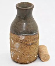 Original Old Vintage Ceramic Stoneware Conditioner Bottle with Cork from India picture
