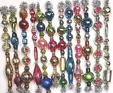 ✨️🛷  12 Vtg Mercury Glass Garland Icicle Bead Christmas Tree Ornaments 4~4.5